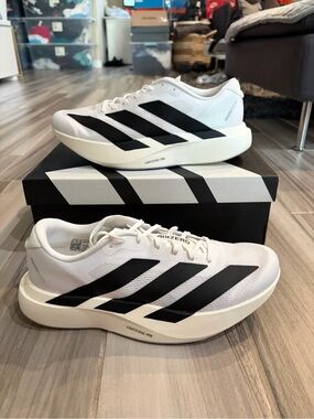 Women's Adidas Adizero Evo SL Running Training Gym Shoes - White Black JH6208